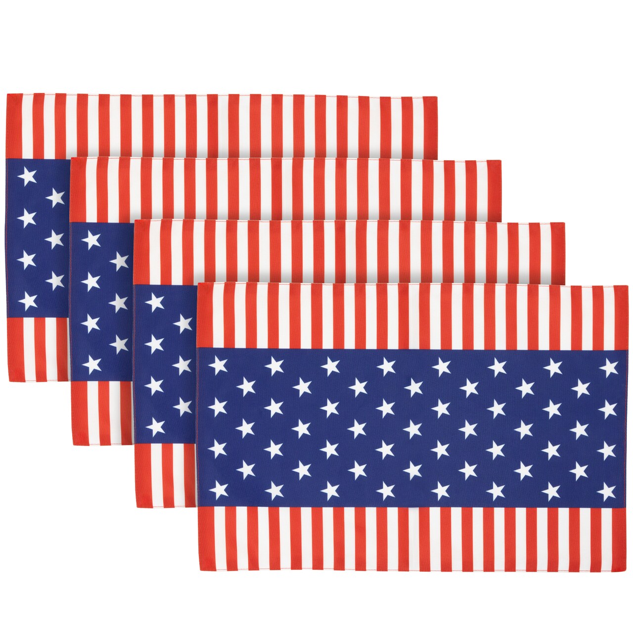 Northlight Set of 4 Stars and Stripes Americana Printed Placemats 18"